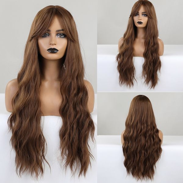 long wavy brown synthetic wigs for black women afro natural cosplay daily curly wave wigs with bangs heat resistant fiber hairfactory direct
long wavy brown synthetic wigs for black women afro natural cosplay daily curly wave wigs with bangs heat resistant fiber hairfactory direct