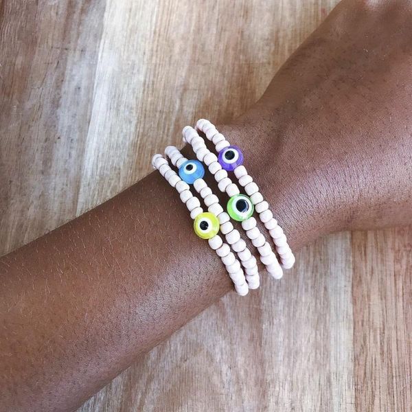 beaded, strands ethnic style soft pottery bracelet 10mm acrylic yellow eye glass bead for women, Black
beaded, strands ethnic style soft pottery bracelet 10mm acrylic yellow eye glass bead for women, Black
