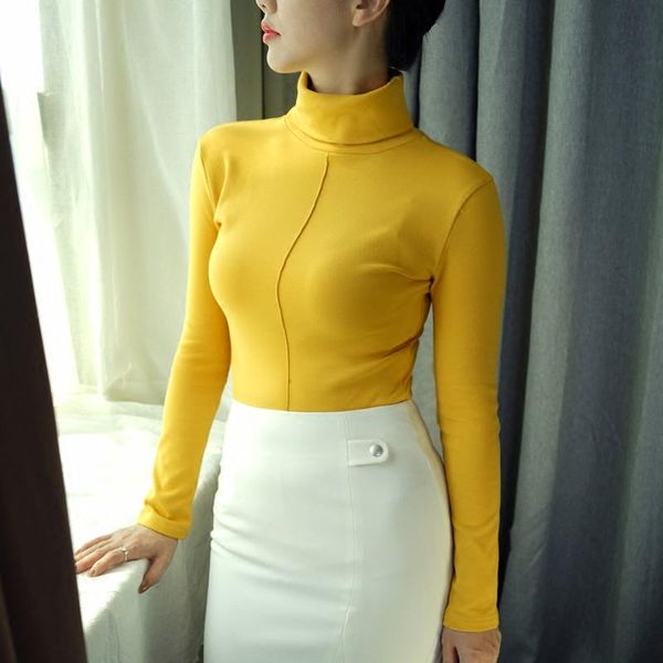 women's t-shirt winter femme knitted cotton skinny t shirt women' tee women turtleneck casual long-sleeved tshirt female, White
women's t-shirt winter femme knitted cotton skinny t shirt women' tee women turtleneck casual long-sleeved tshirt female, White