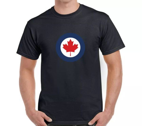 royal canadian air force roundel maple leaf military seal black cotton t-shirt, White;black
royal canadian air force roundel maple leaf military seal black cotton t-shirt, White;black