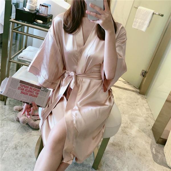 women's sleepwear pyjama women summer ice silk bathrobe spring and autumn pajama skirt thin long japanese kimono letter home clothes ap, Black;red
women's sleepwear pyjama women summer ice silk bathrobe spring and autumn pajama skirt thin long japanese kimono letter home clothes ap, Black;red