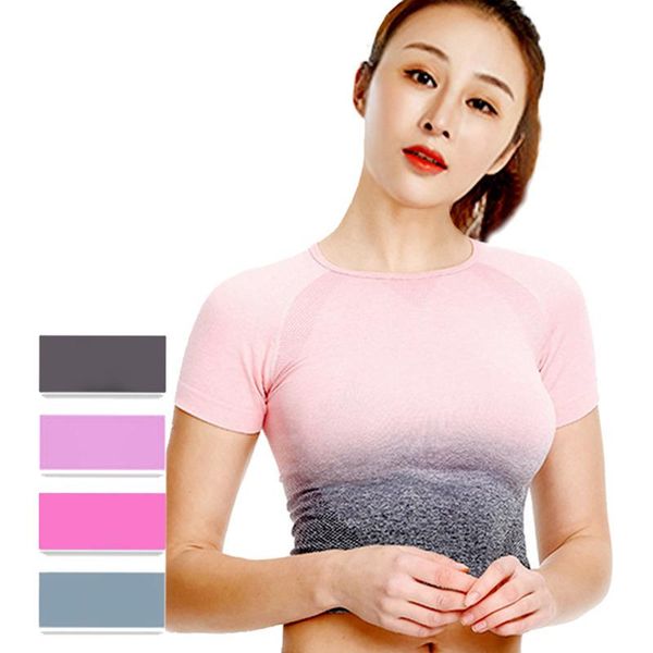 gradient women tshirt workout slim casual fitness streetwear sportwear gym shirt short sleeve running lady chic crop women's t-shirt, White
gradient women tshirt workout slim casual fitness streetwear sportwear gym shirt short sleeve running lady chic crop women's t-shirt, White