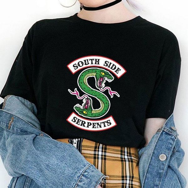 riverdale summer harajuku south womens t shirts side cap sleeve serpents snake printed funny vintage tees, White
riverdale summer harajuku south womens t shirts side cap sleeve serpents snake printed funny vintage tees, White