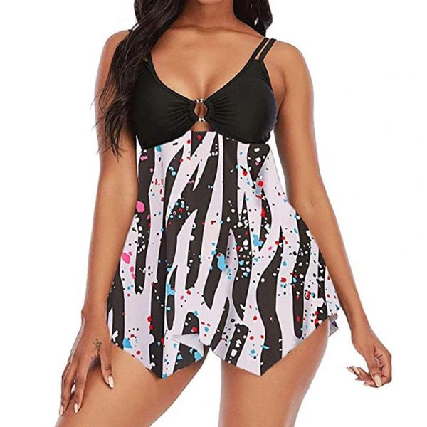 women's swimwear s tylish women printing padded soft backless spaghetti strap bikini set swimsuit for swimming beach wear, White;black
women's swimwear s tylish women printing padded soft backless spaghetti strap bikini set swimsuit for swimming beach wear, White;black