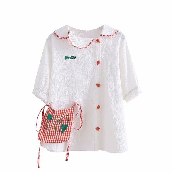 women's blouses & shirts 2021 summer fashion women letter embroidery ruffles collar white with pocket korean style female blusas
women's blouses & shirts 2021 summer fashion women letter embroidery ruffles collar white with pocket korean style female blusas
