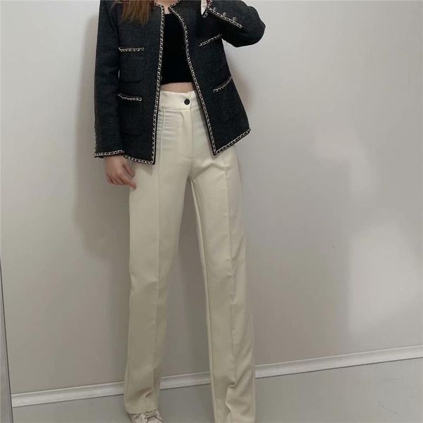 women's pants & capris woman elegant solid basic straight 2021 spring casual female zipper long pant ladies high waisted, Black;white
women's pants & capris woman elegant solid basic straight 2021 spring casual female zipper long pant ladies high waisted, Black;white