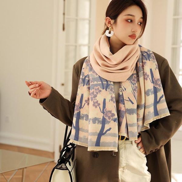 Scarves Elegant Floral Scarf Women Winter Pashmian Shawls Blanket Foulard Bufanda Female Warm Travel Stoles 2021 Fashion, Blue;gray
Scarves Elegant Floral Scarf Women Winter Pashmian Shawls Blanket Foulard Bufanda Female Warm Travel Stoles 2021 Fashion, Blue;gray