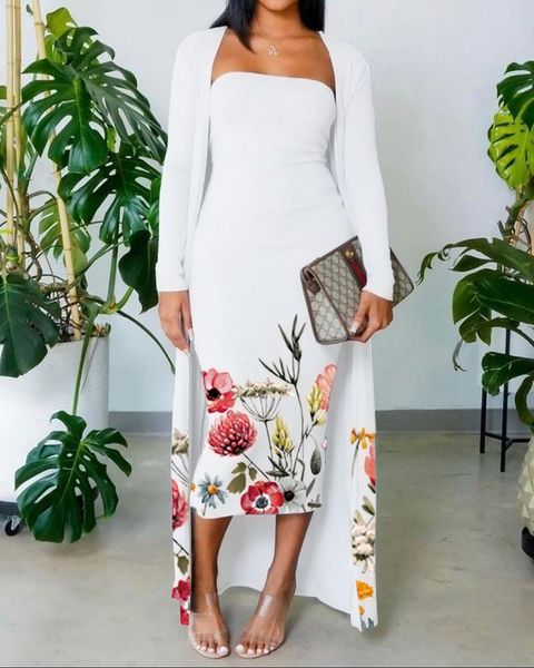 women's two piece pants 2021 set women clothes for ladies outfits ruffle trim solid tube bodycon dress with longline coat, White
women's two piece pants 2021 set women clothes for ladies outfits ruffle trim solid tube bodycon dress with longline coat, White