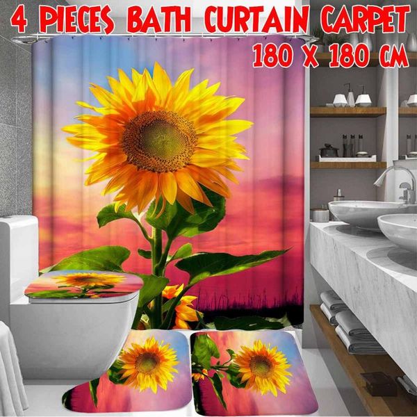 sunflower printing bathroom shower curtain set bath toilet cover mat non-slip rug frabic waterproof polyester with hooks curtains
sunflower printing bathroom shower curtain set bath toilet cover mat non-slip rug frabic waterproof polyester with hooks curtains