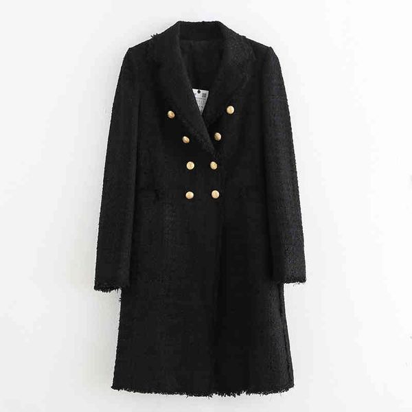 women fashion double breasted tweed dress style jackets elegant ladies turn down collar long sleeve coats 210520, Black
women fashion double breasted tweed dress style jackets elegant ladies turn down collar long sleeve coats 210520, Black