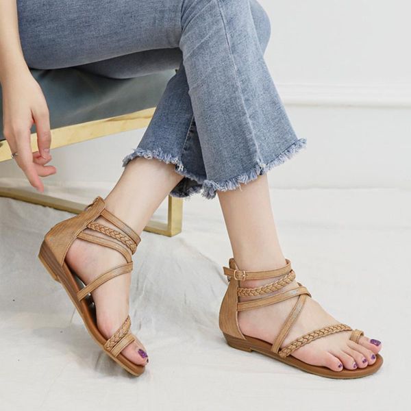 summer women's sandal women narrow band flat solid buckle strap female shoes weaving casual roman cover heel ladies footwear sandals, Black
summer women's sandal women narrow band flat solid buckle strap female shoes weaving casual roman cover heel ladies footwear sandals, Black