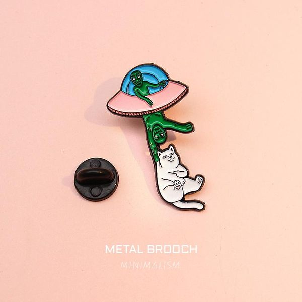 pins, brooches alien cat enamel brooch pink flying saucer creative lapel pin lovely animal jewelry gift custom badge for bag clothes, Gray
pins, brooches alien cat enamel brooch pink flying saucer creative lapel pin lovely animal jewelry gift custom badge for bag clothes, Gray