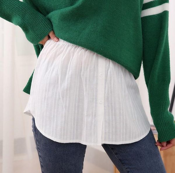 solid color elastic waist women skirt layered detachable apron spring summer shirt false mini show thin short fake hem, Black 
solid color elastic waist women skirt layered detachable apron spring summer shirt false mini show thin short fake hem, Black