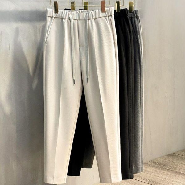 men's suits & blazers spring summer thin casual pants men elastic waist straight male solid color business suit trousers o363, White;black
men's suits & blazers spring summer thin casual pants men elastic waist straight male solid color business suit trousers o363, White;black