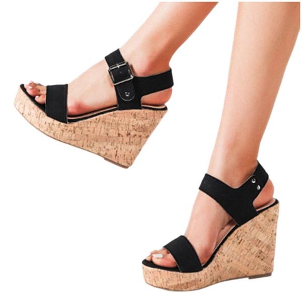 summer women's platform sandals casual wedges shoes for women ankle buckle strap open toe beach zapatos de mujer, Black
summer women's platform sandals casual wedges shoes for women ankle buckle strap open toe beach zapatos de mujer, Black
