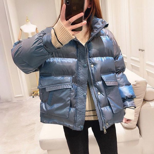 bright face plush cotton padded jacket women's winter clothing 2021 korean loose thickened bread short down & parkas, Black
bright face plush cotton padded jacket women's winter clothing 2021 korean loose thickened bread short down & parkas, Black