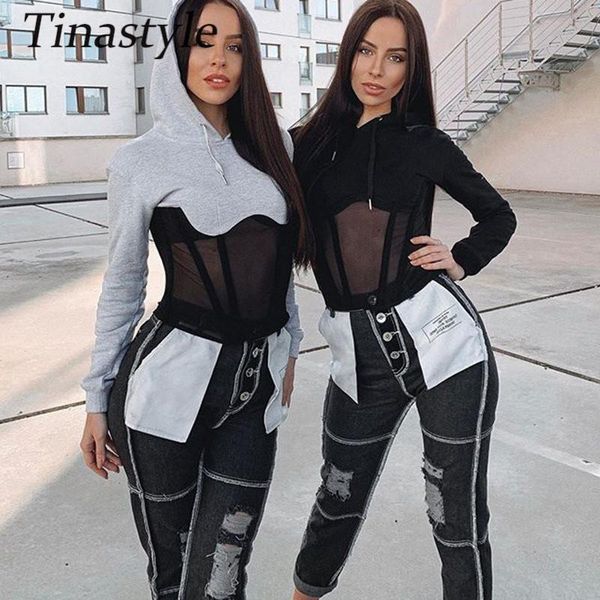 women's hoodies & sweatshirts tinastyle mesh patchwork women sweatshirt casual long sleeve zipper hooded autumn winter slim pullovers, Black
women's hoodies & sweatshirts tinastyle mesh patchwork women sweatshirt casual long sleeve zipper hooded autumn winter slim pullovers, Black