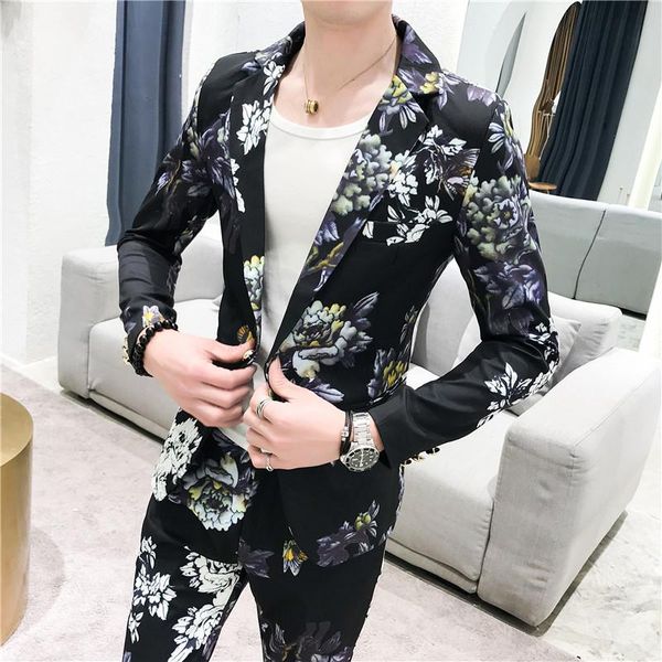 men's suits & blazers (jackets+pants) 2021 spring printed business blazers/male slim fit casual suit of two pieces groom's wedding, White;black
men's suits & blazers (jackets+pants) 2021 spring printed business blazers/male slim fit casual suit of two pieces groom's wedding, White;black