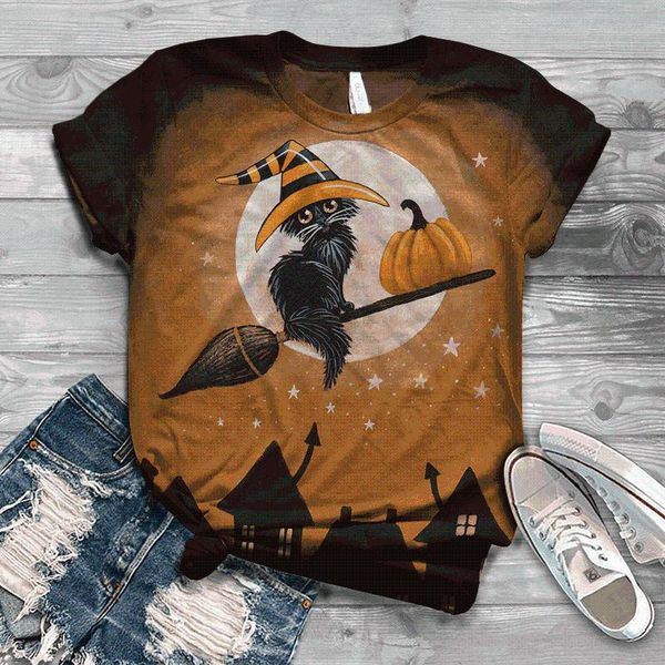 women's t-shirt halloween gift summer fashion customization men and women 3d print comfortable outdoor street top, White
women's t-shirt halloween gift summer fashion customization men and women 3d print comfortable outdoor street top, White