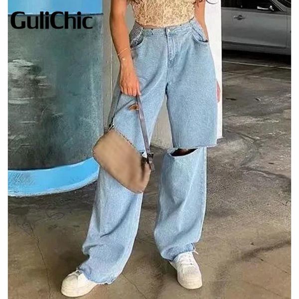 women's jeans 7.16 gulichic women vintage high waist straight loose collect ripped, Blue
women's jeans 7.16 gulichic women vintage high waist straight loose collect ripped, Blue