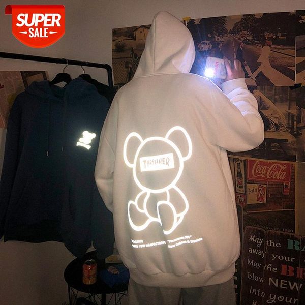 bear colorful reflective hooded sweater men's national tide loose couple df146t #mo5h, Black
bear colorful reflective hooded sweater men's national tide loose couple df146t #mo5h, Black