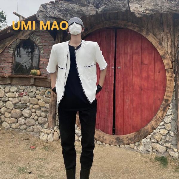 men's suits & blazers umi mao dark wind 2021 summer suit jacket short-sleeved men blazer hombre masculino, White;black
men's suits & blazers umi mao dark wind 2021 summer suit jacket short-sleeved men blazer hombre masculino, White;black