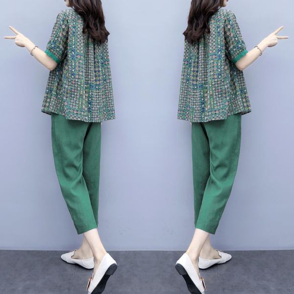 summer large size two womenpant piece set print shirt cropped trousers casual fashion suit female vintage clothes, White
summer large size two womenpant piece set print shirt cropped trousers casual fashion suit female vintage clothes, White
