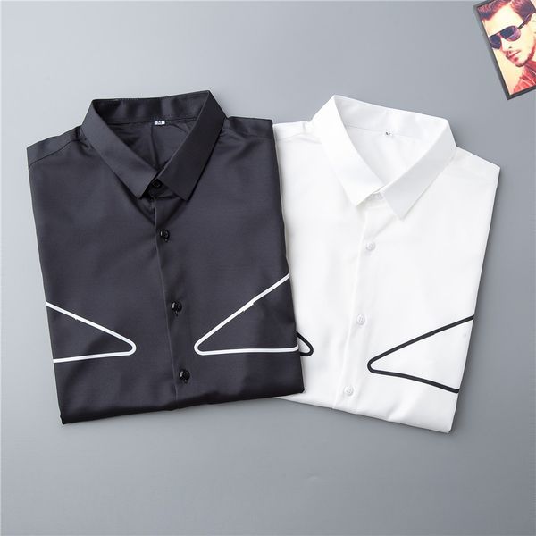 2021 summer luxury designer men's business casual shirt long sleeve stripe lapel shirts masculine social fashion plaid -#39, White;black
2021 summer luxury designer men's business casual shirt long sleeve stripe lapel shirts masculine social fashion plaid -#39, White;black