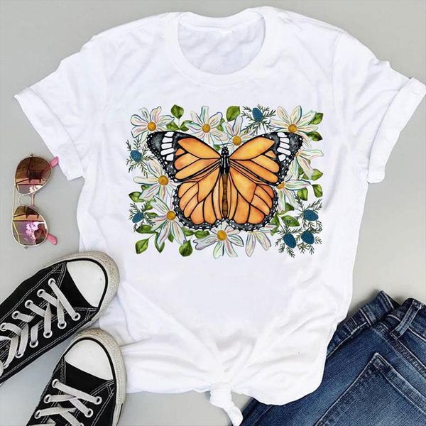 cartoon floral butterfly trend womens t shirt cute short sleeve graphic summer fashion print female clothes tees, White
cartoon floral butterfly trend womens t shirt cute short sleeve graphic summer fashion print female clothes tees, White
