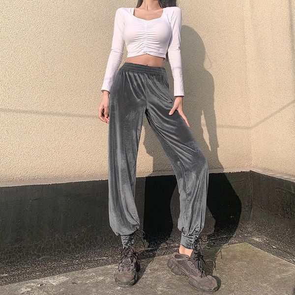pants trousers velvet women's 2021 in street shooting fashion loose drape high waist leggings leisure, Black;white
pants trousers velvet women's 2021 in street shooting fashion loose drape high waist leggings leisure, Black;white