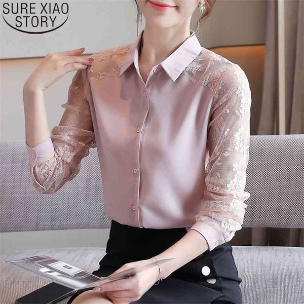 office lady pink blouse women korean fashion lace chiffon long sleeve elegant blusas mujer 11491 210506, White
office lady pink blouse women korean fashion lace chiffon long sleeve elegant blusas mujer 11491 210506, White