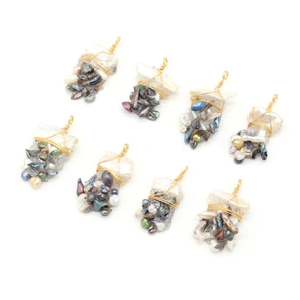charms natural freshwater pearl pendant copper wire winding pearls for women jewelry making diy necklace earring 20x35mm, Bronze;silver
charms natural freshwater pearl pendant copper wire winding pearls for women jewelry making diy necklace earring 20x35mm, Bronze;silver