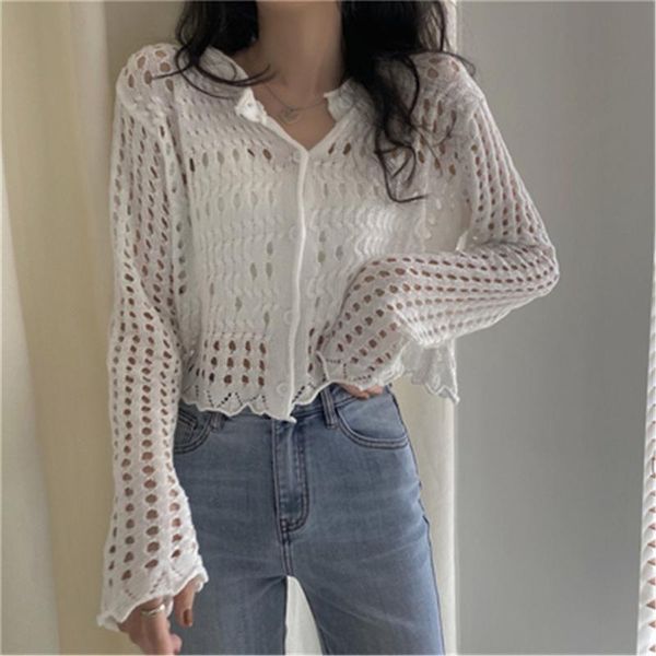 women's knits & tees 2021 spring autumn cardigan women fashion v-neck hollow out mujer all-match vintage elegant loose casual simple, White
women's knits & tees 2021 spring autumn cardigan women fashion v-neck hollow out mujer all-match vintage elegant loose casual simple, White