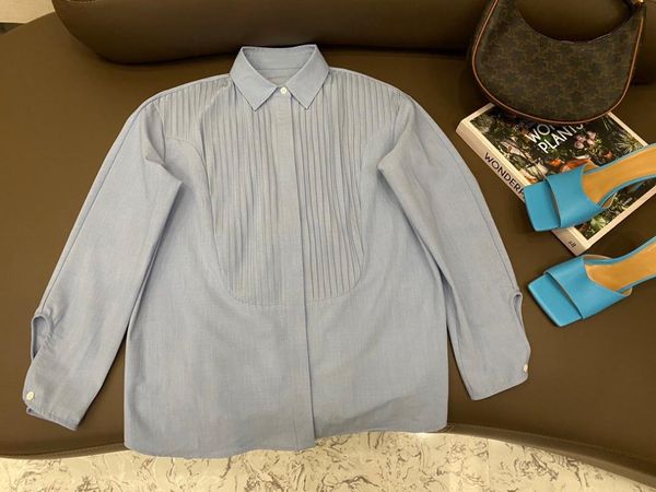 ladies fashion long sleeve casual solid color pleated shirt 1119 women's blouses & shirts, White
ladies fashion long sleeve casual solid color pleated shirt 1119 women's blouses & shirts, White