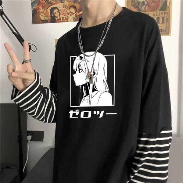 women's t-shirt darling in the franxx japan anime zero two manga harajuku oversized women korean fashion long sleeve stripe, White
women's t-shirt darling in the franxx japan anime zero two manga harajuku oversized women korean fashion long sleeve stripe, White