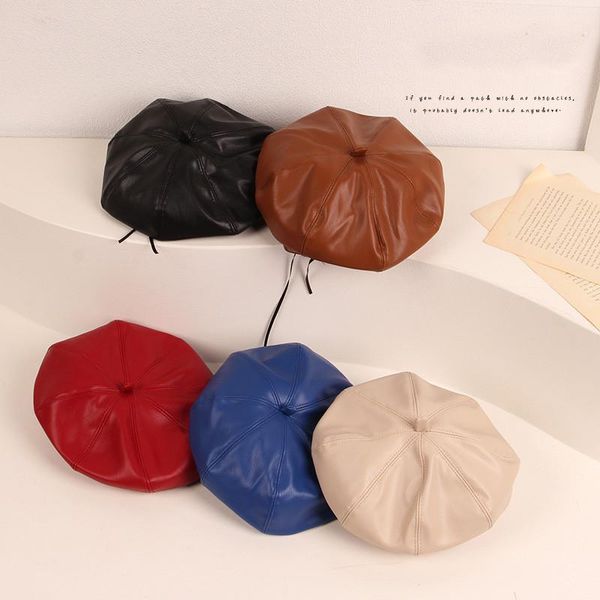 caps & hats 6 colors fashion classic princess kids girls berets pu leather beanies spring autumn toddler drawstrings, Yellow
caps & hats 6 colors fashion classic princess kids girls berets pu leather beanies spring autumn toddler drawstrings, Yellow