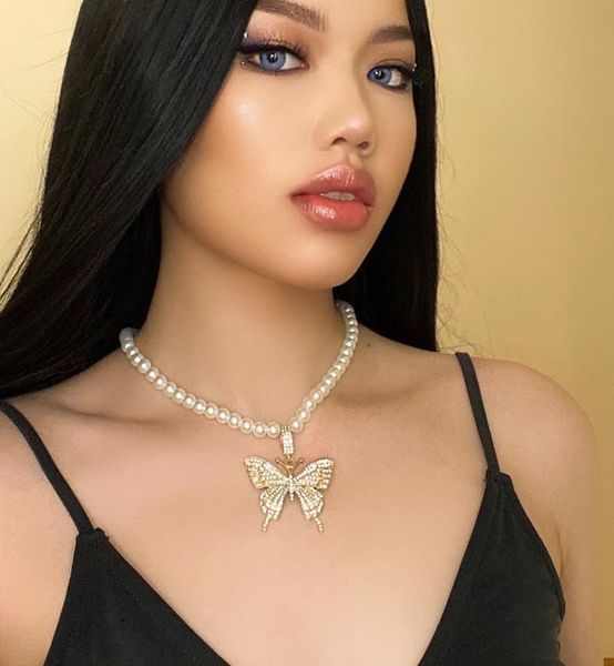 punk sweet big crystal butterfly pearl choker chain necklace for women girls pendant fashion jewelry gifts whosale necklaces, Silver
punk sweet big crystal butterfly pearl choker chain necklace for women girls pendant fashion jewelry gifts whosale necklaces, Silver