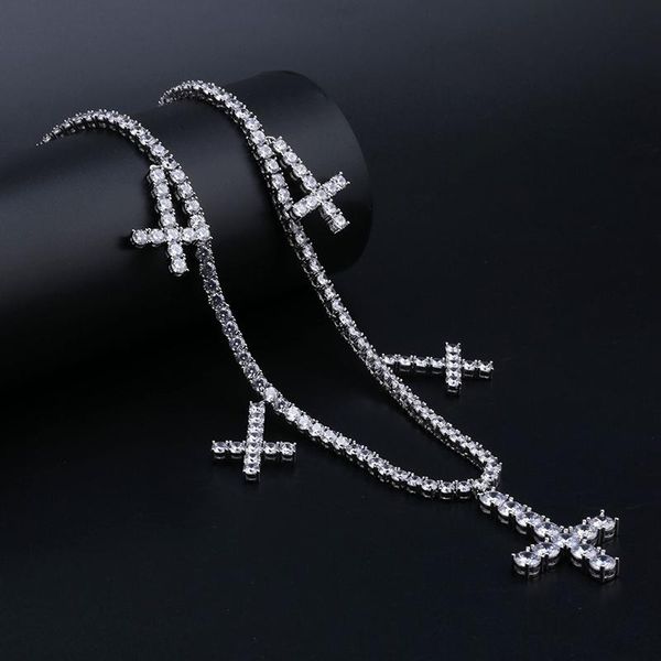 pendant necklaces 1 row cubic zirconia tennis chain and 5 pcs cz cross pendants luxury men hip hop bling out rapper jewelry, Silver
pendant necklaces 1 row cubic zirconia tennis chain and 5 pcs cz cross pendants luxury men hip hop bling out rapper jewelry, Silver