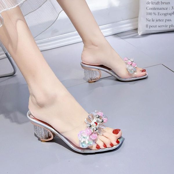 slippers 2021 summer female clear transparent women shoes woman mules fashion high heels rhinestones casual slides, Black
slippers 2021 summer female clear transparent women shoes woman mules fashion high heels rhinestones casual slides, Black