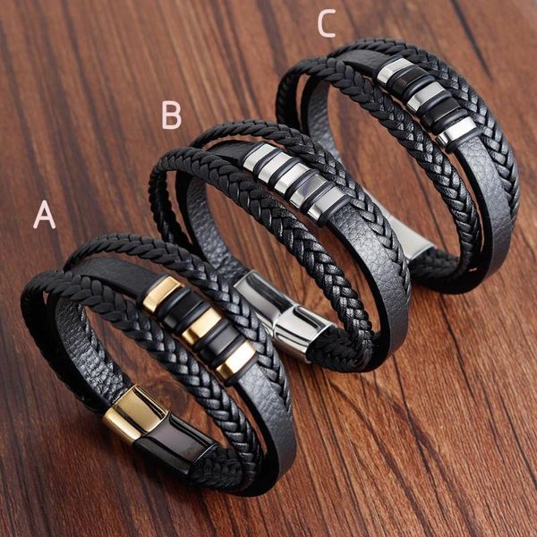 charm bracelets pu leather rope stainless steel bracelet multi-layer woven for men jewelry, Golden;silver
charm bracelets pu leather rope stainless steel bracelet multi-layer woven for men jewelry, Golden;silver