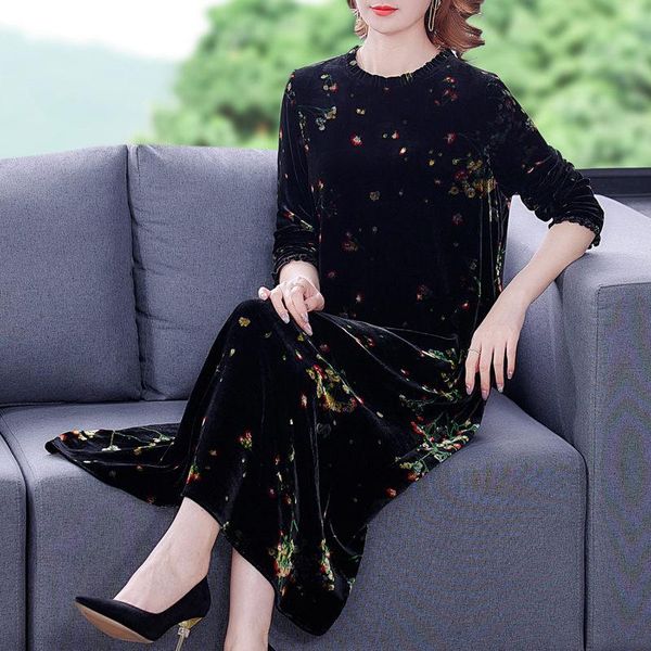 casual dresses large size floral silk gold velvet dress women fall/winter 2021 fashion temperament printed long sleeve female vestidos m887, Black;gray
casual dresses large size floral silk gold velvet dress women fall/winter 2021 fashion temperament printed long sleeve female vestidos m887, Black;gray
