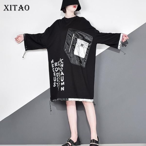 casual dresses xitao letter patchwork drawstring dress women 2021 autumn trend fashion o neck collar long sleeve pullover zp3270, Black;gray
casual dresses xitao letter patchwork drawstring dress women 2021 autumn trend fashion o neck collar long sleeve pullover zp3270, Black;gray