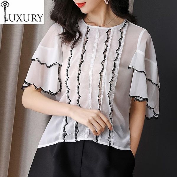 quality blouses 2021 high spring summer fashion women lace patchwork flare sleeve casual white black blouse femme women's & shirts
quality blouses 2021 high spring summer fashion women lace patchwork flare sleeve casual white black blouse femme women's & shirts