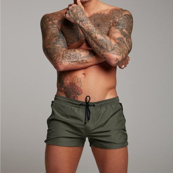 men's beach fashion sports shorts quick dry running men's summer double casual pants, White;black
