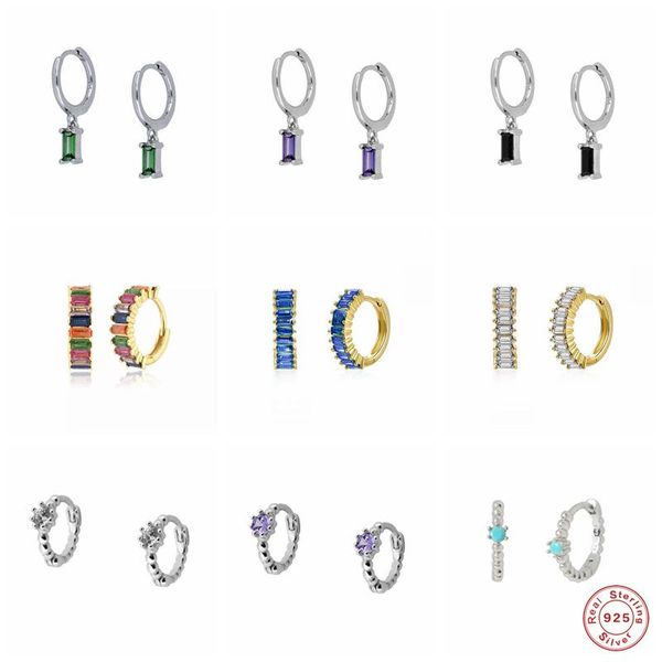 hoop & huggie gs 925 sterling silver rainbow zircon mosaic earrings for women gift round square crystal charm pendiente, Golden;silver
hoop & huggie gs 925 sterling silver rainbow zircon mosaic earrings for women gift round square crystal charm pendiente, Golden;silver