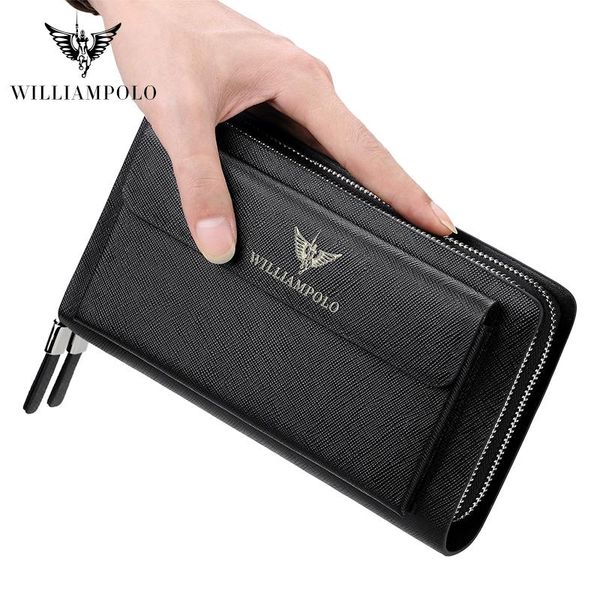 wallets williampolo brand men clutch bag fashion leather long purse double zipper business wallet black blue male casual handy, Red;black
wallets williampolo brand men clutch bag fashion leather long purse double zipper business wallet black blue male casual handy, Red;black