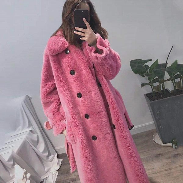 women's fur & faux 2021 autumn and winter haining grain sheep shearing coat female compound one long imitation wool, Black
women's fur & faux 2021 autumn and winter haining grain sheep shearing coat female compound one long imitation wool, Black