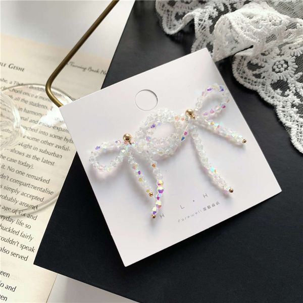 hand woven bow women's 925 silver needle ab glass crystal east gate earrings, Black
hand woven bow women's 925 silver needle ab glass crystal east gate earrings, Black