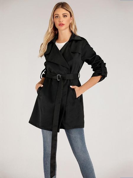 women's trench coats british temperament 2021 autumn and winter casual long-sleeved simple classic long suit with belt chic coat, Tan;black
women's trench coats british temperament 2021 autumn and winter casual long-sleeved simple classic long suit with belt chic coat, Tan;black