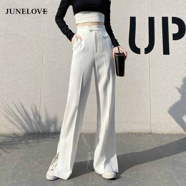 junelove spring korean fashion split pants vintage high waist casual ol streetwear long trousers street lady women's & capris, Black;white
junelove spring korean fashion split pants vintage high waist casual ol streetwear long trousers street lady women's & capris, Black;white